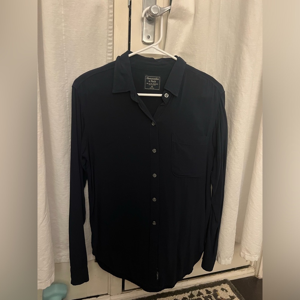 Abercrombie & Fitch navy button front shirt